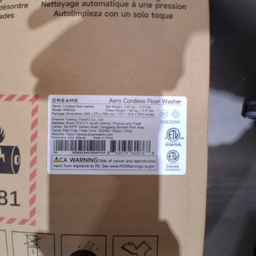 DREAME AERO CORDLESS FLOOR WASHER - 180° LIE FLAT - BLACK (MODEL: HHR32A) image 4