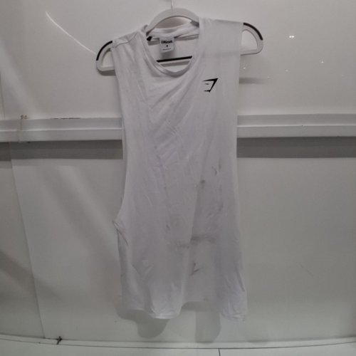 MEN'S GYMSHARK CRITICAL 2.0 DROP SLEEVELESS ARM TANK - MEDIUM - WHITE image 2