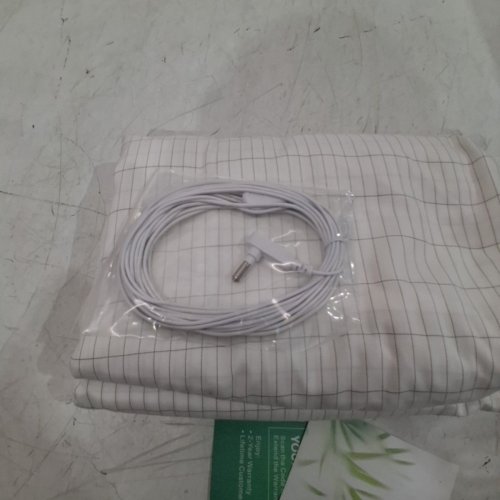 PREMIUM GROUNDING SHEET WITH 15FT CABLE FOR SLEEP SUPPORT & STRESS RELIEF - QUEEN - WHITE GRID image 4