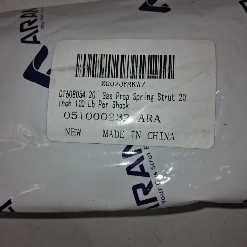 2PK GAS PROP SPRING STRUT - FOR RVS, TANNING BEDS - UNIVERSAL - 85LB - 110LB MAX - 20" - BLACK (MODEL: C1608054) image 3