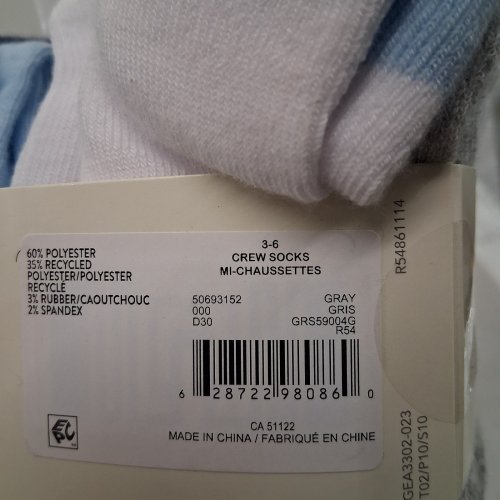 10PR GEORGE CREW SOCKS - SHOE SIZE 3-6 - ASSORTED COLORS image 3
