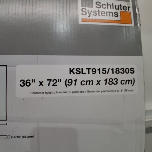 SCHLUTER KERDI LINEAR DRAIN DRAIN SHOWER TRAY - 36" X 72" (MODEL: KSLT915) image 2