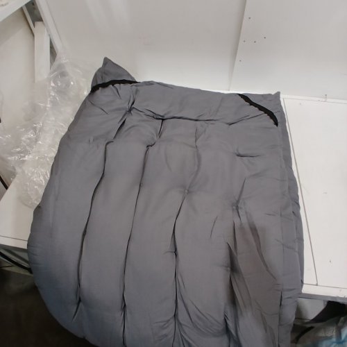 UNBRANDED COT COMFORT TOPPER, THIN BENCH CUSHION WITH ANCHOR STRAPS - 28" X 75" - GREY image 2