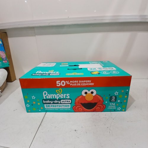 174PK PAMPERS BABY DRY ULTRA DIAPERS - SIZE 3 (16-28LBS) - ELMO image 2
