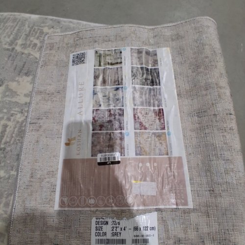 KOSHANI ALLURE COLLECTION AREA RUG 2FT 2" X 4FT - GREY - (MODEL: 7276) image 4