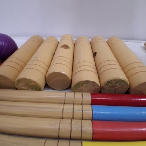 APUDARMIS 6-PLAYER CROQUET SET - 32" - WOOD/MULTICOLOR (MODEL: CAZ-U001-32) image 4