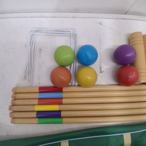 APUDARMIS 6-PLAYER CROQUET SET - 32" - WOOD/MULTICOLOR (MODEL: CAZ-U001-32) image 5