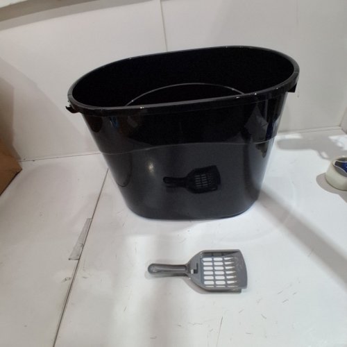 IRIS USA TOP ENTRY CAT LITTER BOX WITH SCOOP - 46L - BLACK/GRAY - (MODEL: TECL-20) image 2