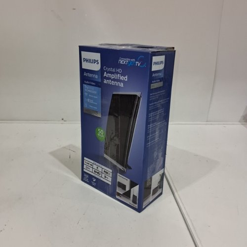 PHILIPS CRYSTAL AMPLIFIED INDOOR TV ANTENNA, EXTENDABLE DIPOLE RABBIT EARS - 4K - 1080P VHF UHF, LONG RANGE, AMPLIFIER SIGNAL BOOSTER, DIGITAL HDTV ANTENNA, SMART TV COMPATIBLE (MODEL: SDV3237N/27) image 3