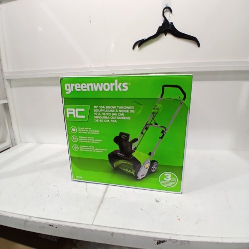 GREENWORKS CORDED SNOW THROWER - 10 AMP - 16" CLEARING WIDTH - GREEN/BLACK (MODEL: SNA103) image 5