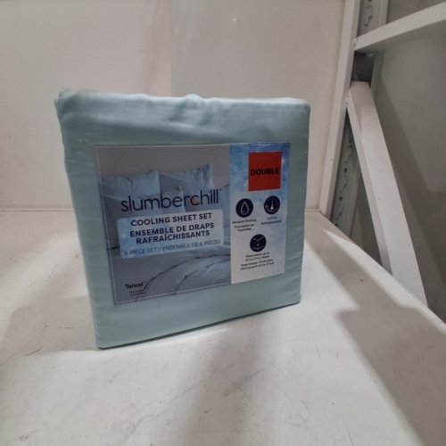 6PC SLUMBERCHILL COOLING BED SHEET SET WITH 4 PILLOW CASES - DOUBLE - BLUE (MODEL: 1976200) image 2
