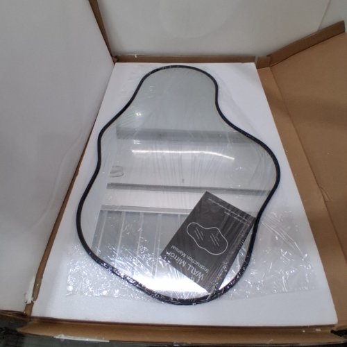 IRREGULAR DECORATIVE WALL MIRROR - 36" X 22" - BLACK image 3