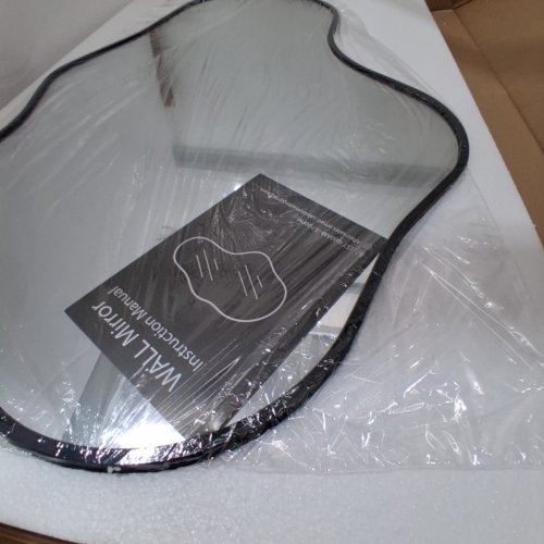 IRREGULAR DECORATIVE WALL MIRROR - 36" X 22" - BLACK image 4