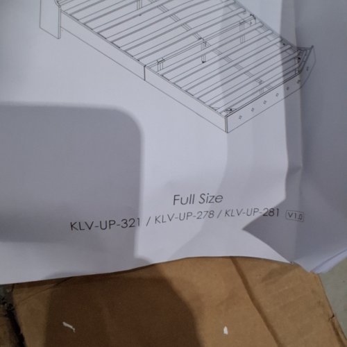 UPHOLSTERED SMART BED FRAME WITH RGB LED LIGHTS HEADBOARD AND 2 STORAGE DRAWERS - FULL - WHITE (MODEL: KLV-UP-281) image 2