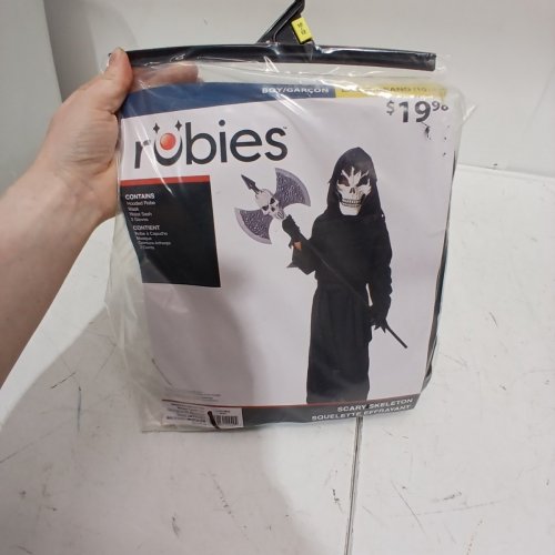 5PC RUBIES SCARY SKELETON COSTUME - 10-12 - BLACK image 3