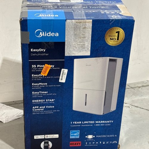 MIDEA DEHUMIDIFIER FOR BASEMENT WITH REUSABLE AIR FILTER - 3000SQ.FT - WHITE (MODEL: MAD35C1AWS-A) image 4