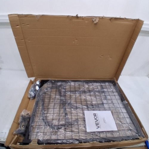 MOVEABLE CARBON STEEL WIRE GRID WALL PANEL RACK WITH WHEELS & 10 HOOKS - 2FT X 5.4FT - CARBON BLACK (MODEL: YD0054) image 2