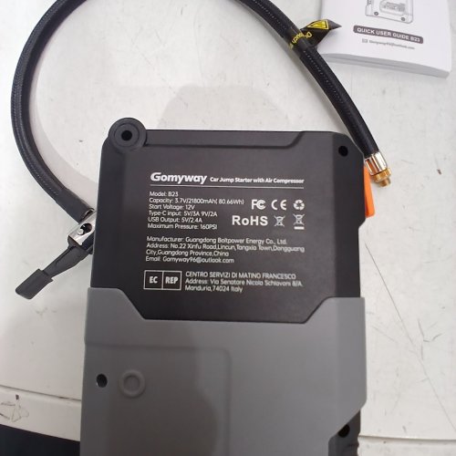 GOMYWAY PORTABLE CAR JUMP STARTER WITH AIR COMPRESSOR - 6000A / 160 PSI - GREY (MODEL: B23) image 2