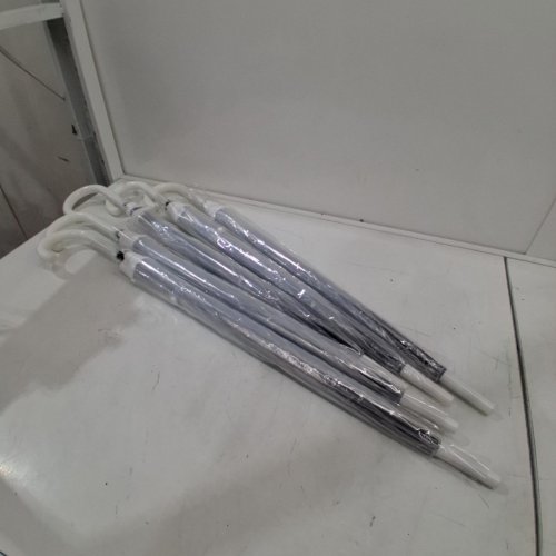 5PK - - GRAPHY RAIN CEREMONY WEDDING UMBRELLAS, J HANDLE - 30" - CLEAR image 2