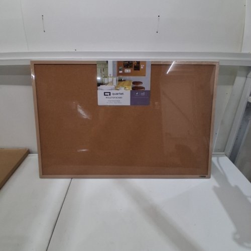 QUARTET CORK BULLETIN BOARD - 35" X 23" - WOOD/BROWN image 2