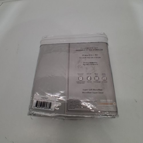 2PK SWIFT HOME BASICS SOFT MICROFIBER PILLOWCASE SET - KING (20" X 40" + 4") - LIGHT GREY (MODEL: 108072-P) image 3