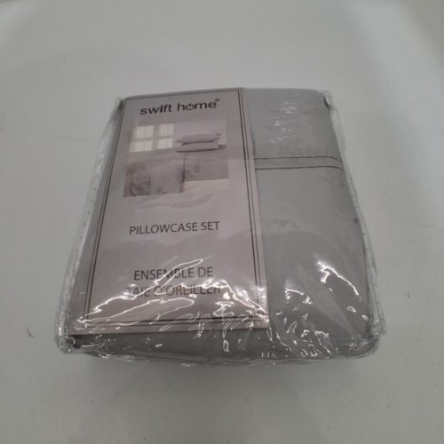 2PK SWIFT HOME BASICS SOFT MICROFIBER PILLOWCASE SET - KING (20" X 40" + 4") - LIGHT GREY (MODEL: 108072-P) image 4