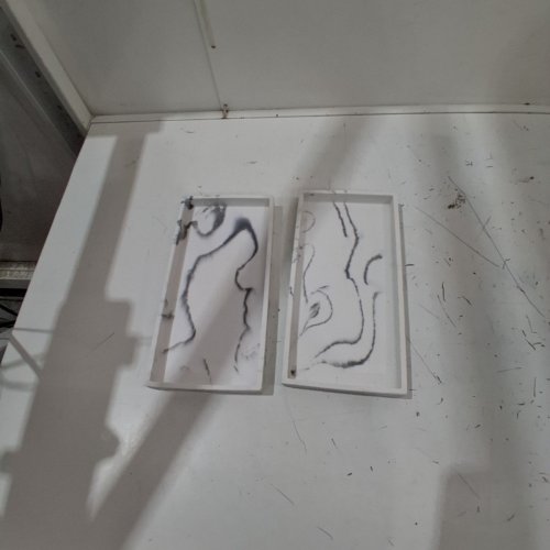 2PK ANKO MARBLE RECTANGULAR TRAY - 12" X 6" X 1.2" - WHITE image 3