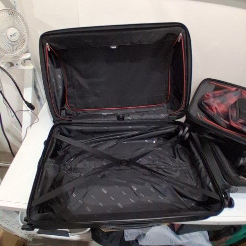 5PC ROOTS COUNTRYSIDE HARDSIDE SPINNER LUGGAGE SET WITH TSA LOCK AND ORGANIZER BAGS - 21"/27"/31" - BLACK (MODEL: 1872940) image 5