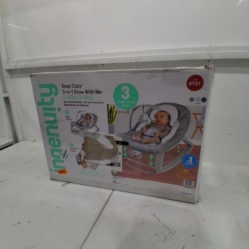 INGENUITY KEEP COZY 3-IN-1 GROW WITH ME VIBRATING BABY BOUNCER SEAT & ROCKER - 6-40LBS - WEAVER/GREY/WHITE (MODEL: 8731) image 5