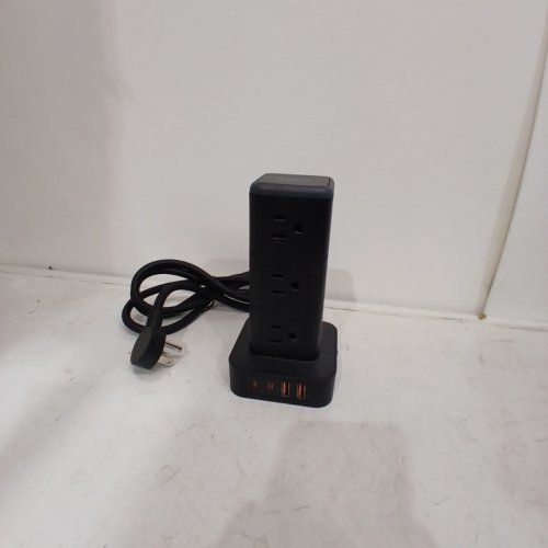 ORICO POWER STRIP TOWER WITH MULTIPLE OUTLETS - TOWER EXTENSION CORD WITH 12 AC OUTLETS, 4 USB PORTS (2 USB-C), 5FT CORD - BLACK (MODEL: TPP-12A2U2C) image 3