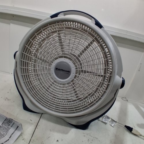 LASKO PIVOTING WIND MACHINE AIR CIRCULATOR FLOOR FAN WITH 3 SPEEDS - 23" - WHITE/BLUE (MODEL: 3300C) image 3