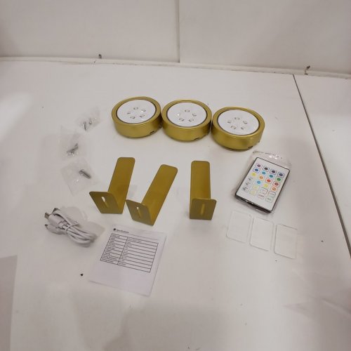 3PK RECHARGEABLE BATTERY PICTURE LIGHT- 13 RGB - COLOR CHANGING - GOLD (MODEL: BQ001) image 3