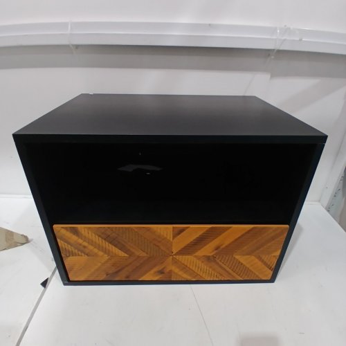 VIVIAN WOODEN NIGHTSTAND - 25" X 18" X 20" - BLACK / RUSTIC GOLDEN BROWN (STYLE: CANDIMAO250008) image 3