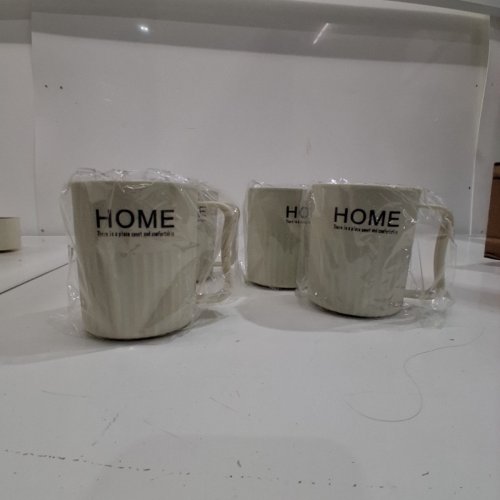 4PK PLASTIC TOOTHBRUSH CUP HOLDER - WHITE/GREY image 2