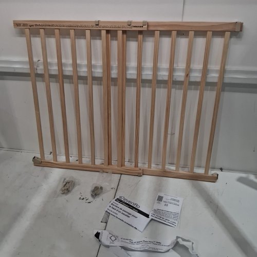 EVENFLO WALK-THRU TOP OF STAIRS BABY AND PET GATE - 32'' X 30'' - 48'' - NATURAL WOOD (MODEL: 1050) image 2