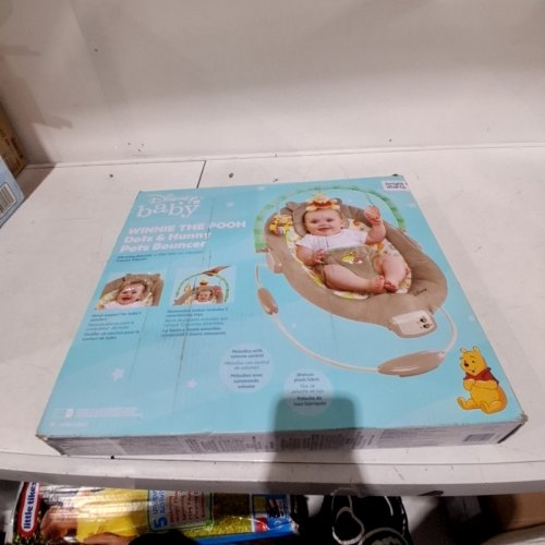 O Bright Starts Disney Baby Winnie The Pooh Bouncer - Dots and Hunny Pots - (model:60256) image 2