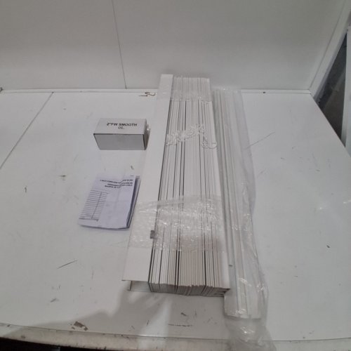 CORDLESS FAUX WOOD BLINDS FOR WINDOWS - 28" X 64" - WHITE - (MODEL: M732) image 2