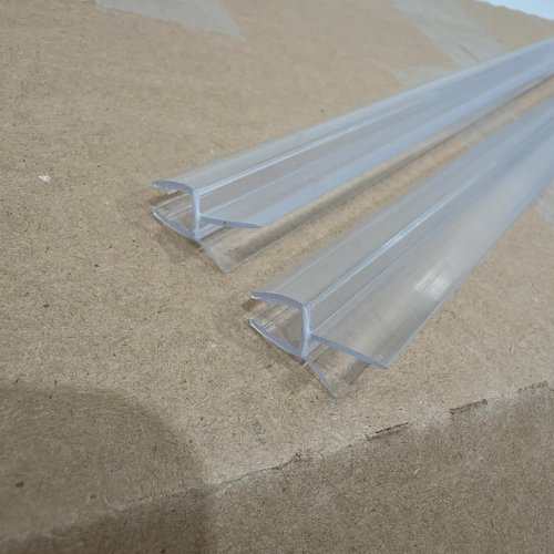 2PK UNBRANDED SHOWER DOOR BOTTOM SEAL STRIPS H-TYPE - 36" LONG - 1/4" CHANNEL - CLEAR image 2