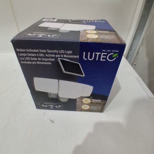 LUTEC SOLAR POWERED LED MOTION SENSOR LIGHT - 3000LM - WHITE (MODEL: 1937995) image 2