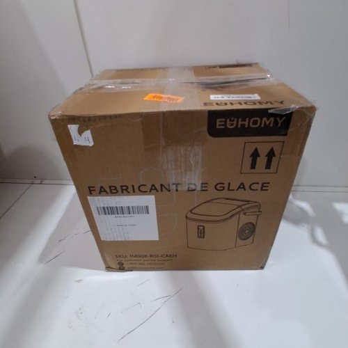 EUHOMY COUNTERTOP ICE MAKER MACHINE WITH HANDLE, BASKET & SCOOP - MAKES 26LB PER DAY - SILVER (MODEL: IM-01X/IM008-BSI-CAEH) image 12