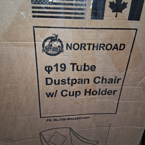 NORTHROAD FOLDING CAMPING CHAIR WITH CUP HOLDER - 39"X22" - BEIGE/BROWN image 2