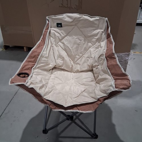 NORTHROAD FOLDING CAMPING CHAIR WITH CUP HOLDER - 39"X22" - BEIGE/BROWN image 3