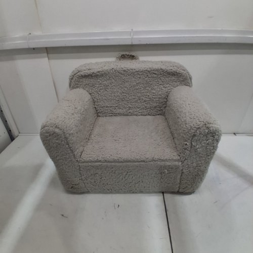 KID'S SNUGGLY-SOFT COMFY SHERPA SOFA CHAIR - GREY/WHITE image 2