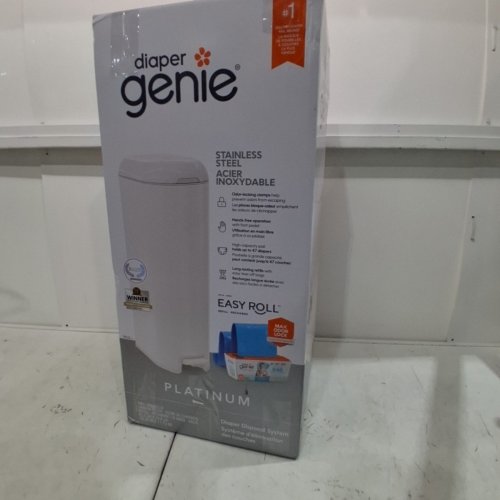 DIAPER GENIE PLATINUM DIAPER STAINLESS STEEL DIAPER PAIL, WHITE image 4