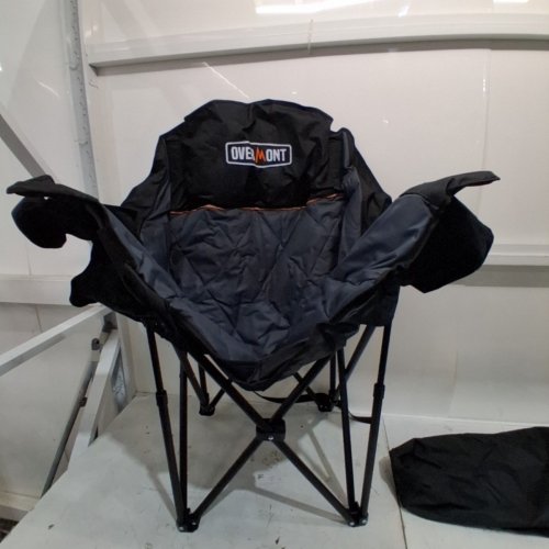 PORTABLE FOLDING CAMPING CHAIR - BLACK image 3