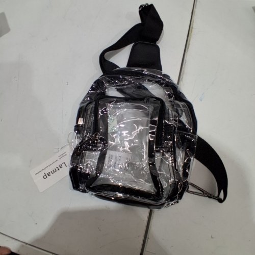 LATMAP PLASTIC CROSSBODY BAG - CLEAR/BLACK image 3