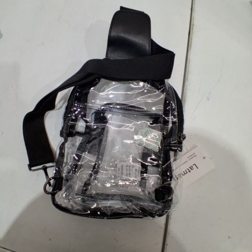 LATMAP PLASTIC CROSSBODY BAG - CLEAR/BLACK image 4