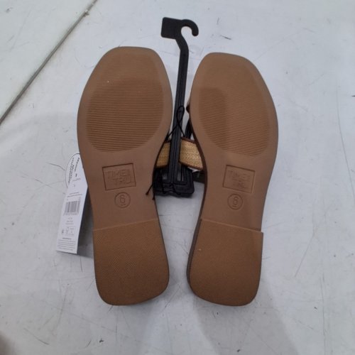 WOMEN'S TIME AND TRU WOVEN H-BAND SANDALS - SIZE 6 - TAN image 4