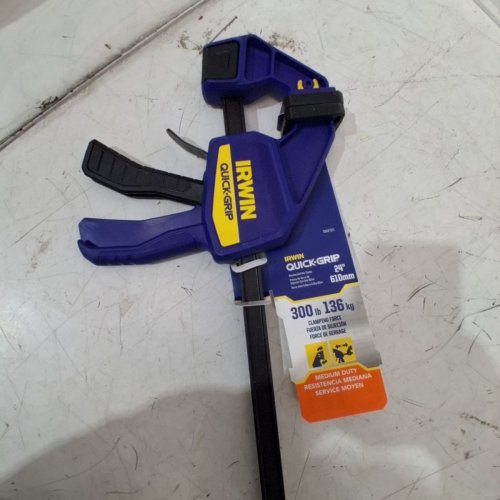 IRWIN QUICK-GRIP ONE-HANDED BAR CLAMP/SPREADER - 24" - 300LB CLAMP FORCE - BLUE/BLACK (MODEL:1964720) image 5