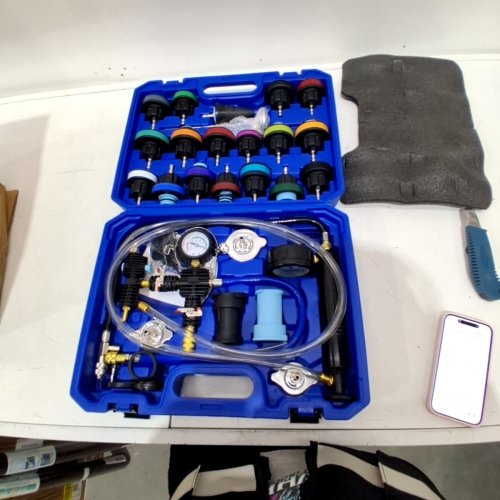 LANGAWASER 28 PIECE COOLANT PRESSURE TESTER & VACCUM REFILL KIT - BLUE - (MODEL: X004LUSYEZ) image 3